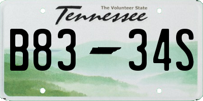 TN license plate B8334S