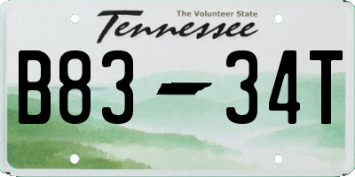 TN license plate B8334T