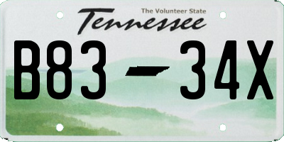 TN license plate B8334X