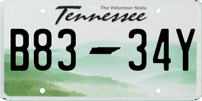 TN license plate B8334Y