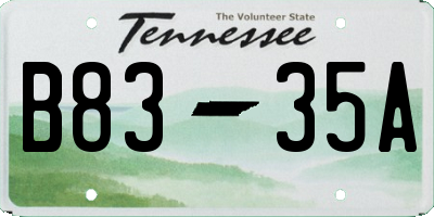 TN license plate B8335A