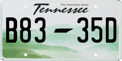 TN license plate B8335D