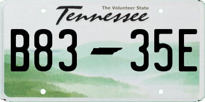 TN license plate B8335E