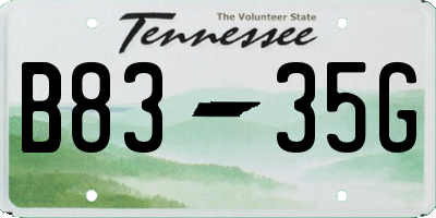TN license plate B8335G