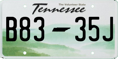 TN license plate B8335J