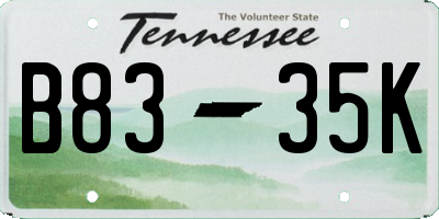 TN license plate B8335K