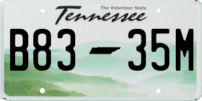 TN license plate B8335M