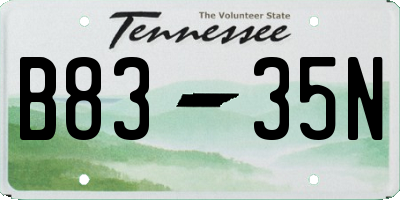 TN license plate B8335N