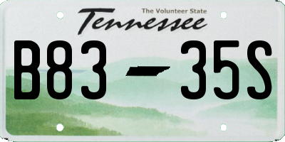 TN license plate B8335S