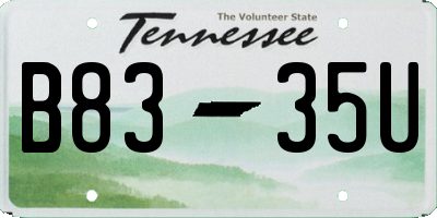 TN license plate B8335U