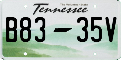TN license plate B8335V