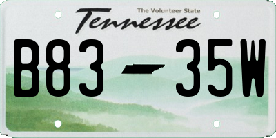 TN license plate B8335W