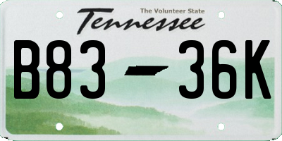 TN license plate B8336K