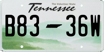 TN license plate B8336W