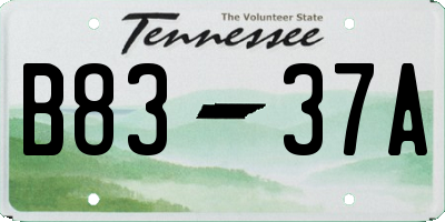 TN license plate B8337A