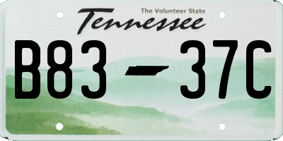 TN license plate B8337C