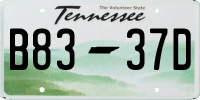 TN license plate B8337D