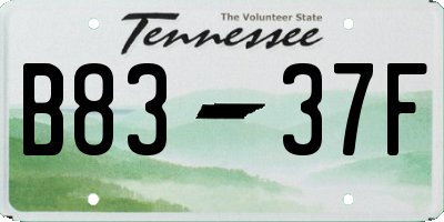 TN license plate B8337F