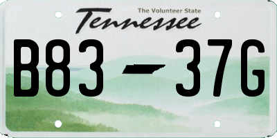TN license plate B8337G