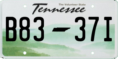 TN license plate B8337I