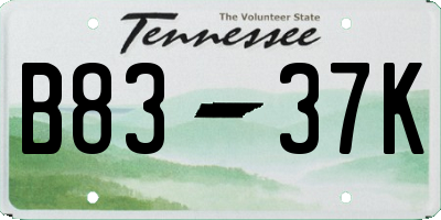TN license plate B8337K