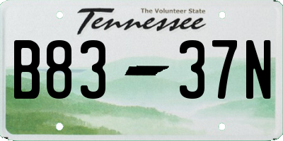 TN license plate B8337N