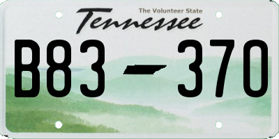 TN license plate B8337O