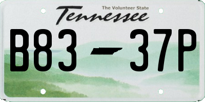 TN license plate B8337P