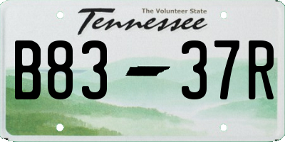 TN license plate B8337R
