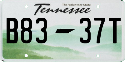 TN license plate B8337T