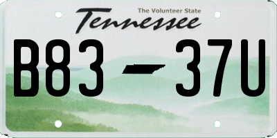 TN license plate B8337U