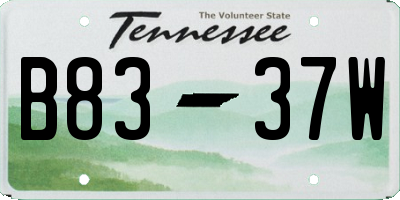 TN license plate B8337W