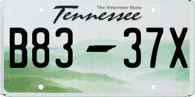 TN license plate B8337X