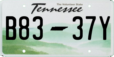 TN license plate B8337Y