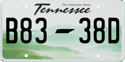 TN license plate B8338D