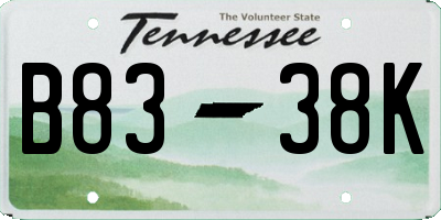 TN license plate B8338K