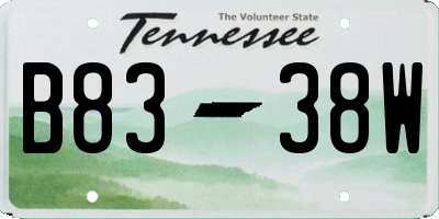 TN license plate B8338W