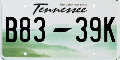 TN license plate B8339K