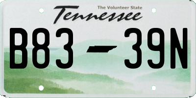 TN license plate B8339N