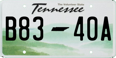 TN license plate B8340A