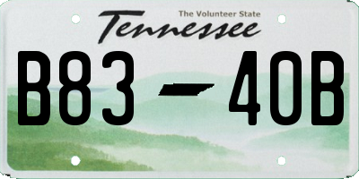 TN license plate B8340B