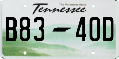 TN license plate B8340D