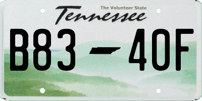 TN license plate B8340F