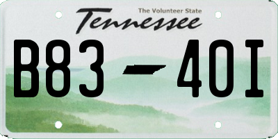 TN license plate B8340I