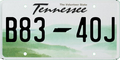 TN license plate B8340J