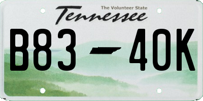 TN license plate B8340K