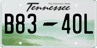 TN license plate B8340L