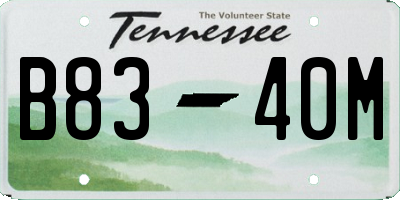 TN license plate B8340M
