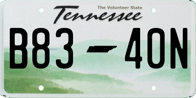 TN license plate B8340N