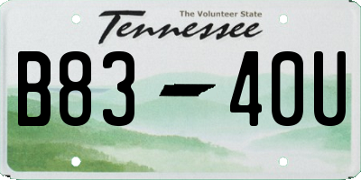 TN license plate B8340U